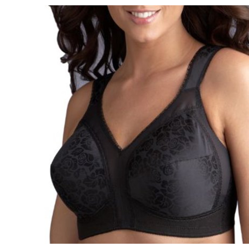 Playtex Women 18 Hour Original Comfort Strap Wirefree Bra Black Size 38C